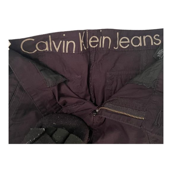 Calvin Klein Jeans Womens Shorts Size 10 Black Flat Front 100% Cotton NWT - Picture 3 of 5